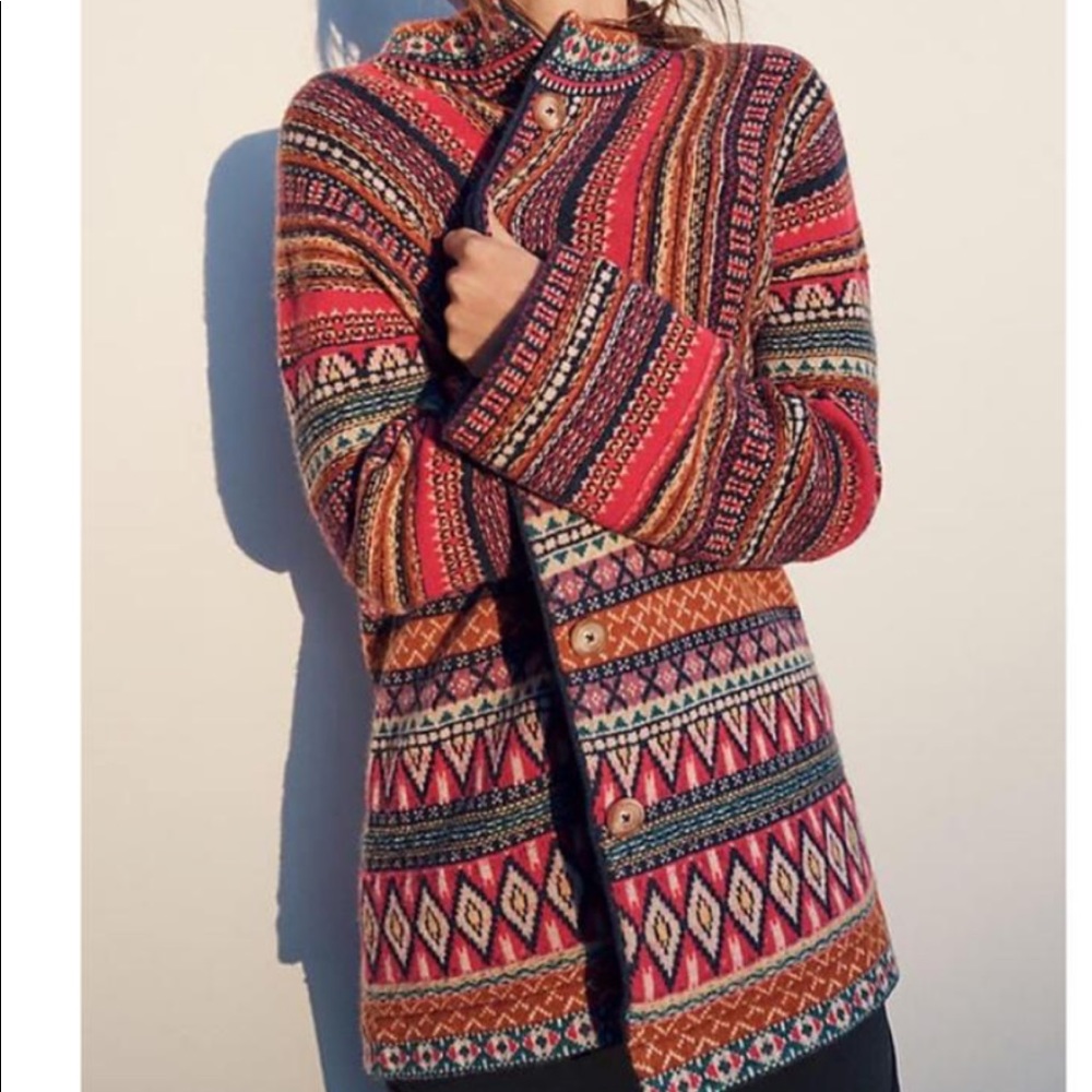 Anthropologie Intarsia Cardigan/Coatigan (NWOT)